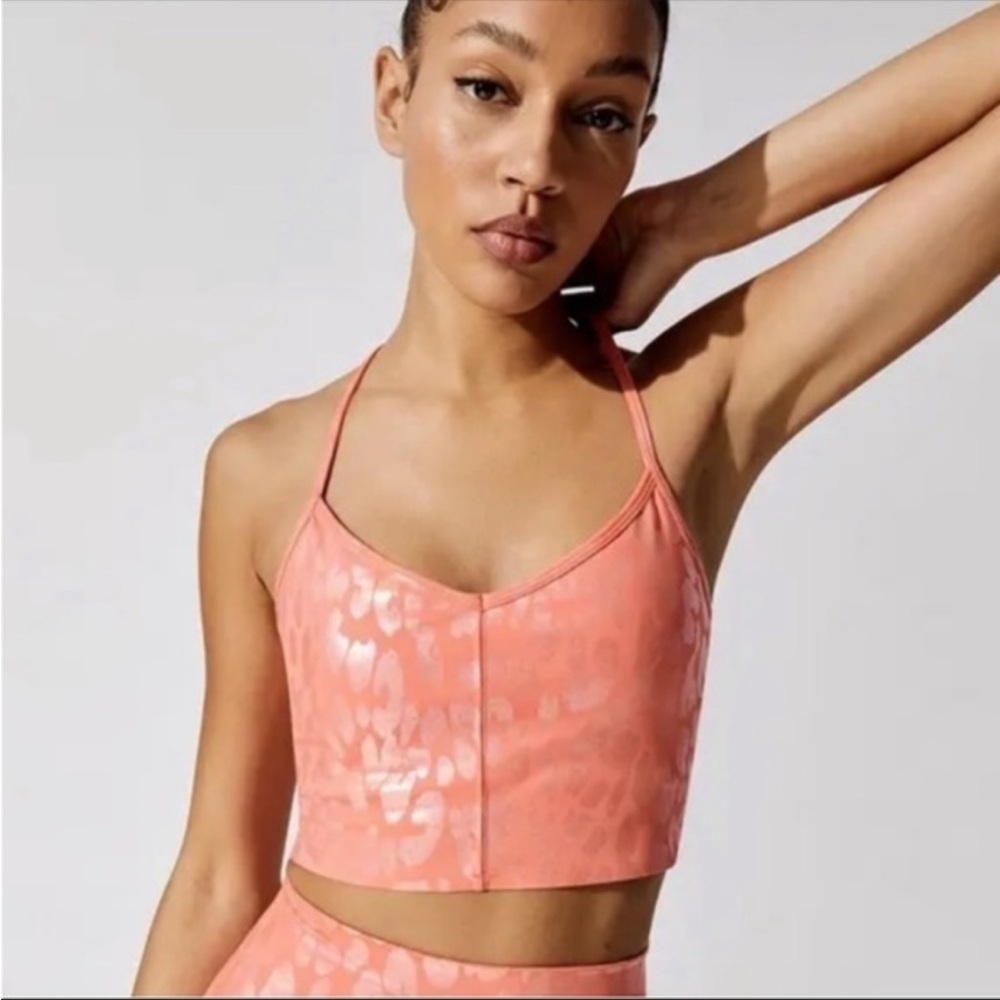 Metallic leopard sports bra